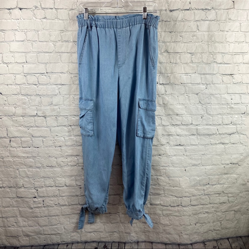 Harper Heritage Chambray Pull On Cargo Pants- Tie